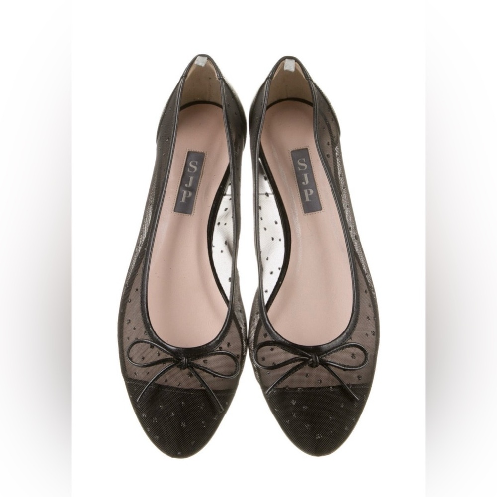 SJP Sarah Jessica Parker Black Glitter Accents Ballet Flats Size 37 (7)